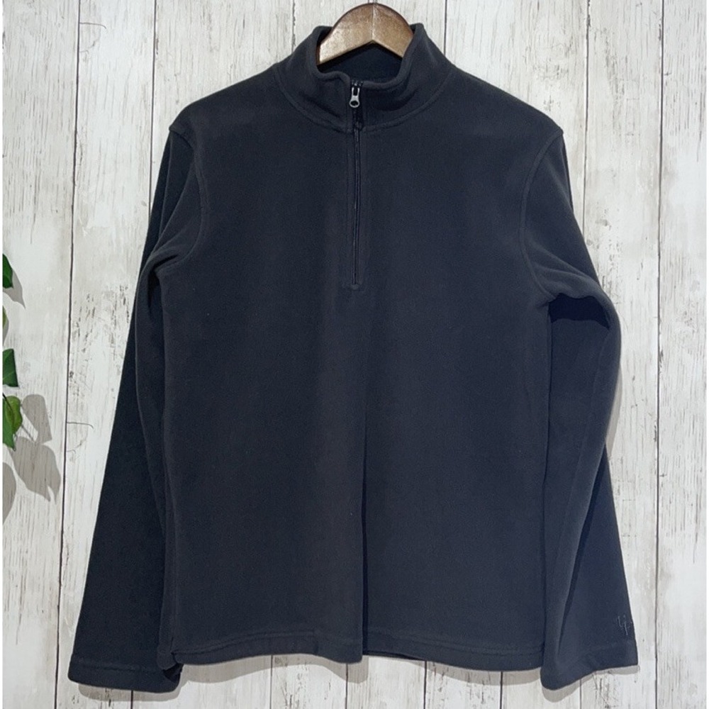 Urban Frontier Mens‎ Fleece Quarter Zip Pullover Charcoal Gray Mock Neck Large